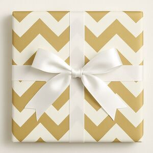 NWT Hester & Cook Chevron Paper Table Runner Matte Gold 20”x50’ Gift Wrap Roll